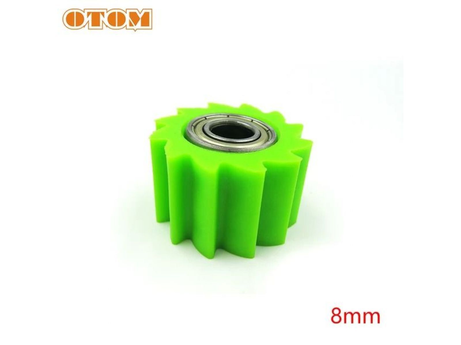 Ролик натяжителя цепи OTOM RACING  зубчатый, зеленый OTM263411